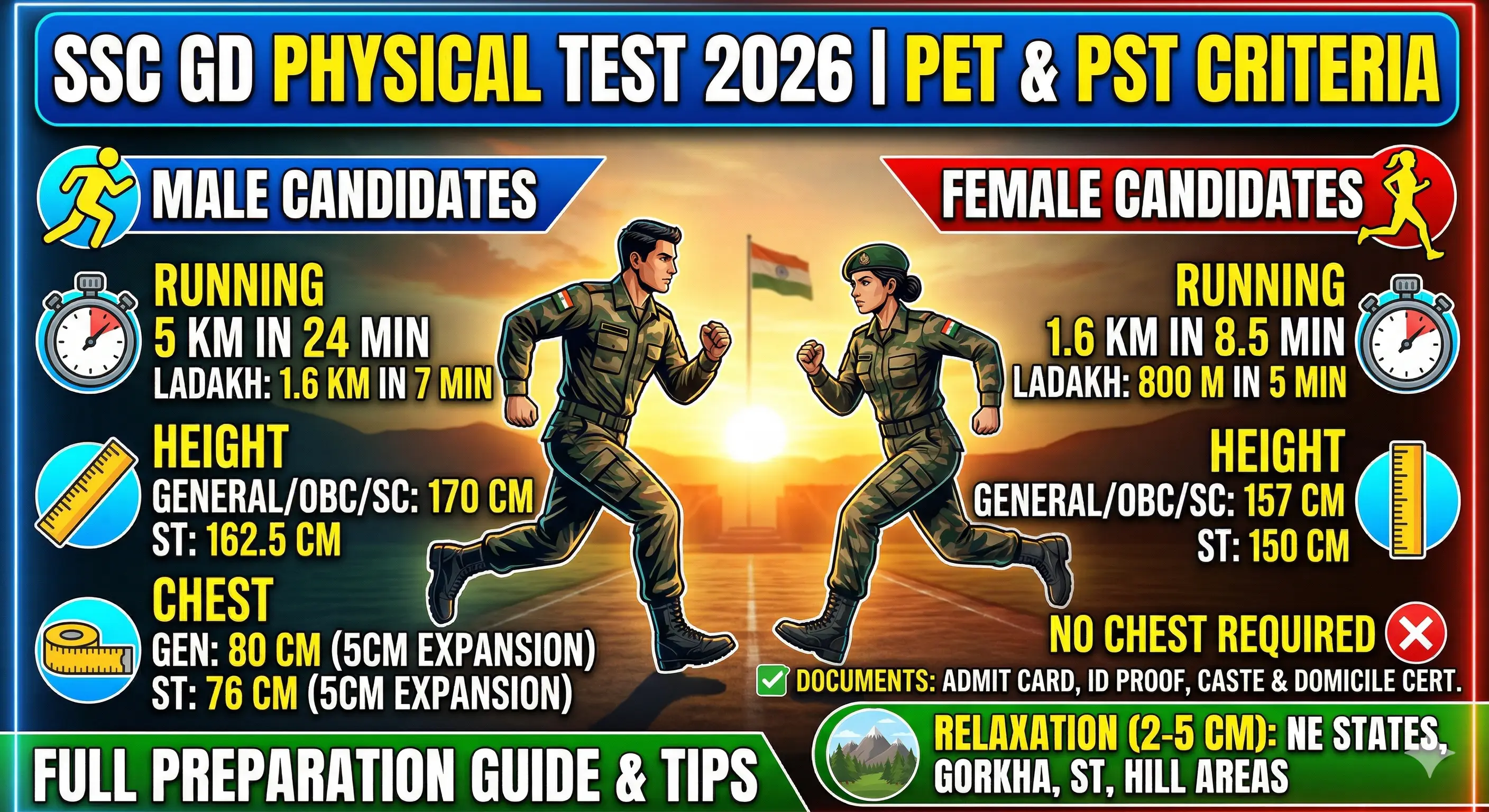 SSC GD Physical Test 2026 – Running, Height, Chest & Full Details