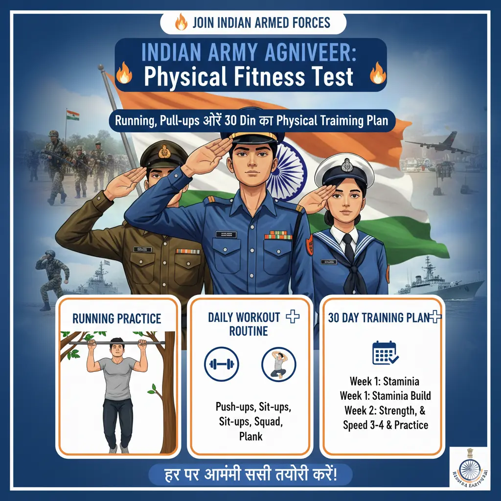 Agniveer Physical Test Practice at Home – Daily Routine, Running Time & Pull-up Preparation