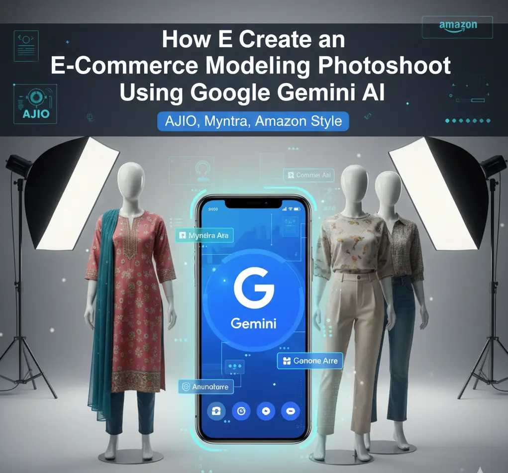 How to Create an E-Commerce Modeling Photoshoot Using Google Gemini AI (AJIO, Myntra, Amazon Style)