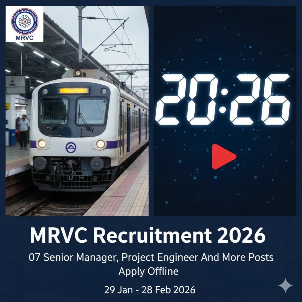 MRVC Recruitment 2026 – Apply for Senior Manager, Manager & Project Engineer Posts